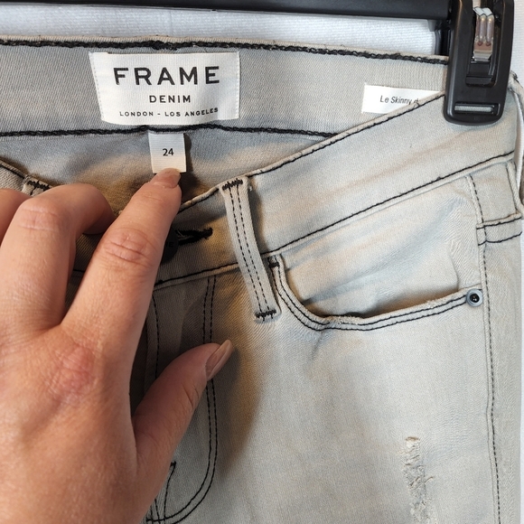 FRAME denim le skinny de Jeanne gray pants size 24 - Picture 3 of 16